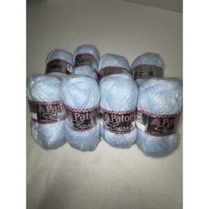 Yarn Lot Of 8 Paton's Acrylic Mohair Nylon Lacette Beautiful Blue 235 Yds Skeins